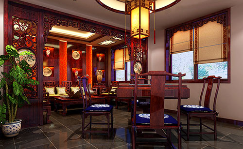 江城古典中式风格茶楼包间设计装修效果图